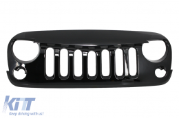 Metal Front Bumper with Central Front Grille suitable for JEEP Wrangler / Rubicon JK (2007-2017) 10th Anniversary Hard Rock Style-image-6048098