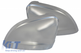 Mirror Covers suitable for Audi A4 B9 (2016-) Extinction Aluminium Plated Complete Housing With Side Assist-image-6043571