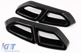 Muffler Tips Decorative Frames suitable for VW Passat B8 3G GTE / Alltrack (2015-2019) Piano Black-image-6100583