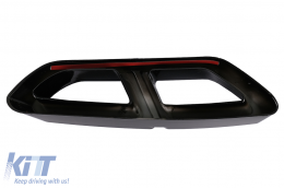 Muffler Tips Decorative Frames suitable for VW Passat B8 3G GTE / Alltrack (2015-2019) Piano Black-image-6100586