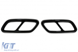 Muffler Tips Frames suitable for Mercedes C-Class W206 S206 Sport Line (2021-Up) Piano Black-image-6091424