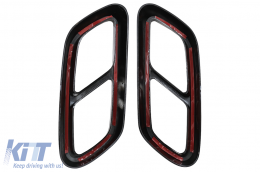 Muffler Tips Frames suitable for Mercedes C-Class W206 S206 Sport Line (2021-Up) Piano Black-image-6091427