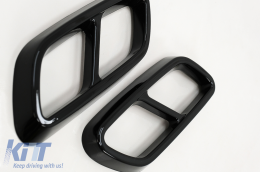 Muffler Tips Frames suitable for Mercedes C-Class W206 S206 Sport Line (2021-Up) Piano Black-image-6091428