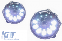 Noir Bi-Xenon Look LED Phares & DRL Housses pour Mercedes G W463 1989-2012-image-6010460