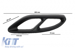 Noir Silencieux Tips Housses pour Mercedes C W205 S65 E65 GLE W166 X166 GLC W253-image-6023062