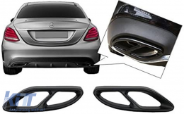 Noir Silencieux Tips Housses pour Mercedes C W205 S65 E65 GLE W166 X166 GLC W253-image-6106663