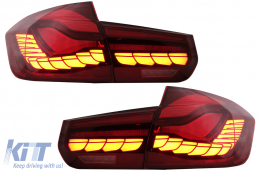 OLED Taillights Conversion to M4 Design suitable for BMW 3 Series F30 Pre LCI & LCI (2011-2019) F35 F80 Red Clear with Dynamic Sequential Turning Light