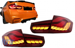 OLED Taillights Conversion to M4 Design suitable for BMW 3 Series F30 Pre LCI & LCI (2011-2019) F35 F80 Red Clear with Dynamic Sequential Turning Light-image-6086096