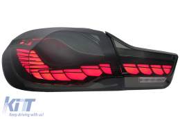 OLED Taillights suitable for BMW 4 Series F32 F33 F36 M4 F82 F83 (2013-03.2019) Red Smoke with Dynamic Sequential Turning Light-image-6088401