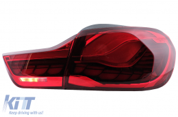 OLED Taillights suitable for BMW 4 Series F32 F33 F36 M4 F82 F83 (2013-03.2019) Red with Dynamic Sequential Turning Light-image-6097445