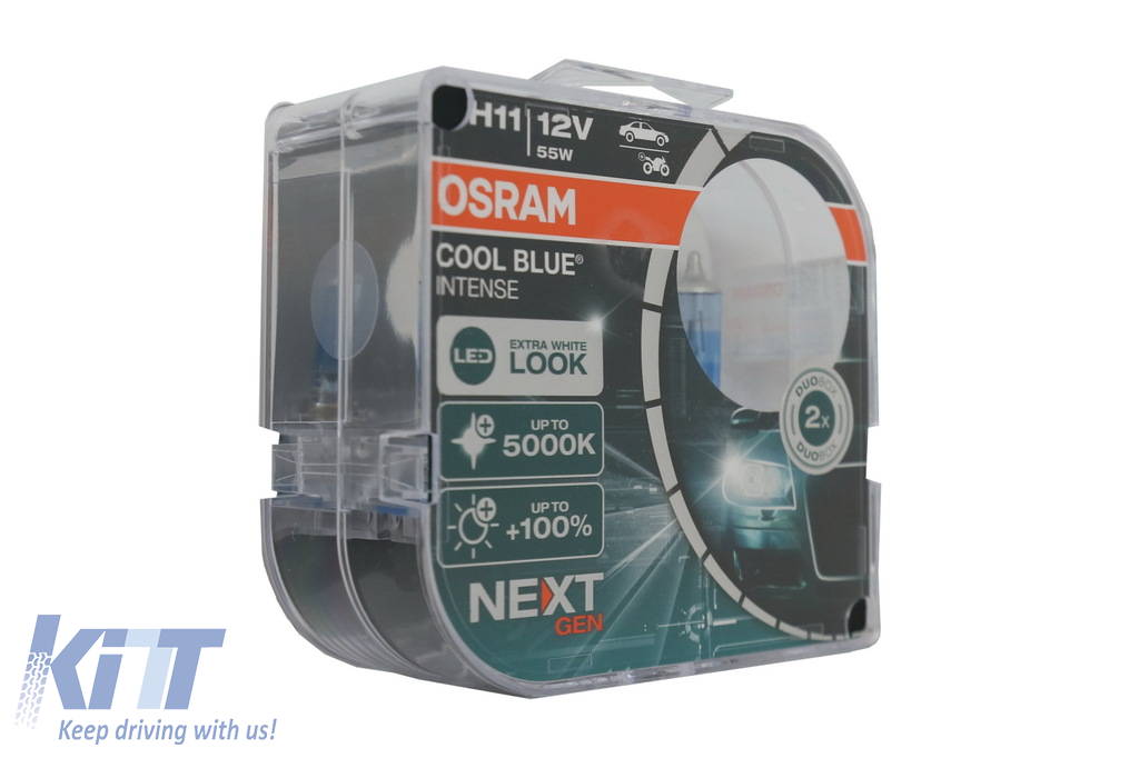 OSRAM COOL BLUE INTENSE NEXT GEN H11 Halogen Headlamp 64211CBN-HCB 12V Hard  cover box (2 Units) 