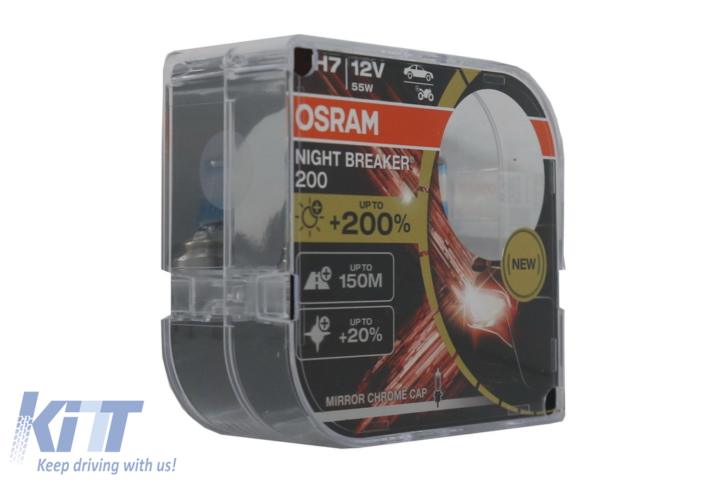 Osram 64210NB200 Night Breaker 200 Laser Halogen bulb-H7-12V/55W-single  Piece