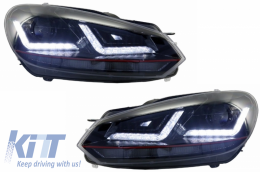 Osram Xenon Upgrade Headlights LEDriving suitable for VW Golf 6 VI (2008-2012) Red GTI LED Dynamic Sequential Turning Lights-image-6028764