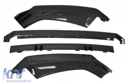 Parachoques delantero Add-On alerón Labio para Audi A4 B9 8W S-Line 2016-2018 Carbon Look-image-6078056