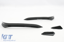 Parachoques delantero Aletas laterales Para VW Golf 7,5 GTI 5G Hatchback 17-20 Carbon Look-image-6091136