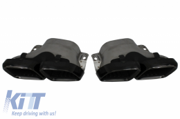 Parachoques delantero para Mercedes C C205 A205 14-19 Difusor C63S Look Todo negro-image-6057006