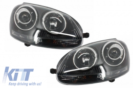 Parachoques para VW Golf V 5 03-07 Jetta 05-10 GTI R32 Look Faros Edicion Negra-image-6053885