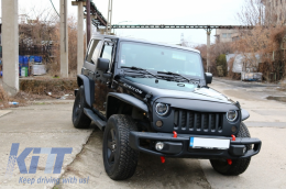 Parafanghi Acciaio Tubo Anteriore Piatto Parafango Flares per JEEP Wrangler Rubicon JK 07-17-image-6022409