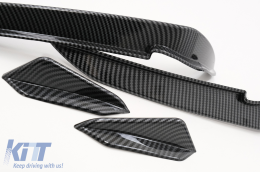 Paraurti anteriore Alette laterali Pinne per VW Golf 7.5 5G R Hatchback 17-20 carbonio Look-image-6091169