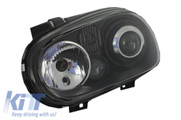 Paraurti Anteriore con Fari Nero per VW Golf IV 4 MK4 10.1997-09.2003 R32 Look-image-6054673