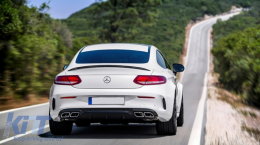 Paraurti anteriore Diffusore per Mercedes Classe C A205 C205 2014-2019 C63 Look Cromo-image-6078069