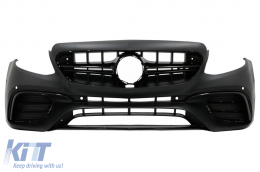 Paraurti anteriore & Diffusore Scarico Punte per Mercedes E W213 16-19 E53 Look Nero-image-6057802