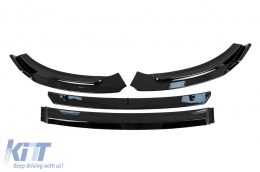 Paraurti anteriore Labbro Estensione Spoiler per VW Polo AW MK6 2018+ Nero lucido & Rosso-image-6071159