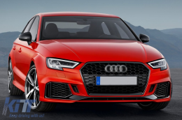 Paraurti anteriore per AUDI A3 8V Facelift 16-19 Sedan Cabrio RS3 Look Nero brillante-image-6103750