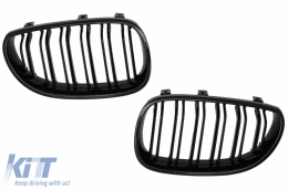 Paraurti anteriore per BMW 5 E60 2003-2010 M5 Look Griglia Doppio Banda Nero lucido-image-6093454