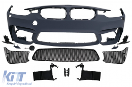 Paraurti Anteriore per BMW Serie 3 F30 F31 11-19 Griglie Minigonne M3 Look-image-6063593