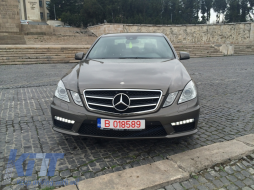 Paraurti anteriore per Mercedes Classe E W212 09-13 Griglia DRL Fori PDC-image-41663