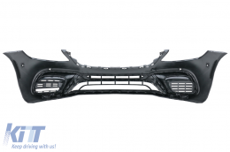 Paraurti Anteriore per Mercedes Classe S W222 Facelift 17+ S63 Look Nero Griglie-image-6054827