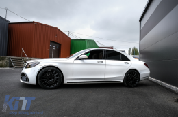 Paraurti Anteriore per Mercedes Classe S W222 Facelift 17+ S63 Look Nero Griglie-image-6082416