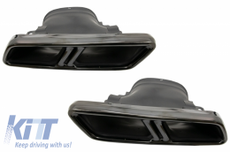 Paraurti anteriore per Mercedes W213 16+ E63s Look Diffusore Scarico Tutto nero-image-6063722