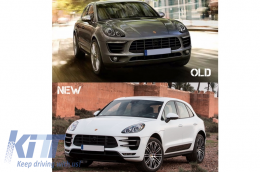 Paraurti Anteriore per Porsche Macan 2014-07.2018 Turbo Look Griglie Fendinebbia-image-6022031