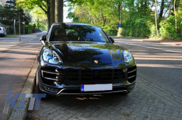 Paraurti Anteriore per Porsche Macan 2014-07.2018 Turbo Look Griglie Fendinebbia-image-6022032