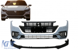 Paraurti anteriore per VW Arteon 2017-2020 R Line Look Lip Extension Spoiler-image-6075596