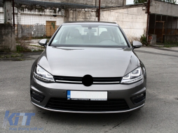 Paraurti anteriore per VW Golf 7 VII 2013-2017 R-Line Look Estensione inferiore Fendinebbia-image-6093687