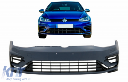 Paraurti anteriore per VW Golf 7.5 2017-2020 R Look griglie Nero lucido-image-6056916