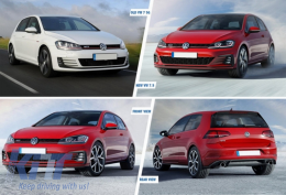 Paraurti Anteriore per VW Golf VII 7.5 2017-2020 Griglie Laterali Look GTI-image-6044633