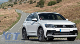 Paraurti anteriore per VW Tiguan II Mk2 AD BW 16-19 Griglia passaruota R-Line Look-image-6040835