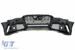 Paraurti con nido d'ape Griglia per Audi A6 C7 4G Facelift 15-18 RS6 Look PDC SRA-image-6083190