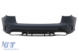 Paraurti con Scarico Silenziatore Cromo per Mercedes C S205 T-Modell Touring 2014-2020 C63 Look-image-6062270