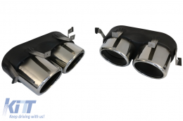 Paraurti Diffusore d'aria Doppio Outlet per Audi Q5 SUV FY S-Line 18-20 Punte Argento-image-6078723