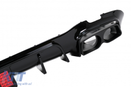 Paraurti Diffusore d'aria per Mercedes E W213 Sport Line 2016-2019 Nero Consigli Scarico-image-6104624