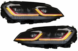 Paraurti Fari LED per VW Golf VII 7 5G 13-17 G7.5 GTI Look Luci Sequenziali-image-6039792