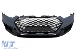 Paraurti per Audi A5 F5 2017-2019 Quattro RS5 Look Griglia Niido d'ape nero lucido-image-6103057