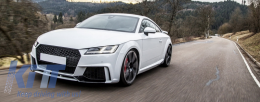 Paraurti per Audi TT 8S Mk3 14+ RS Design Griglia a nido d'ape Estensione del labbro inferiore-image-6040876