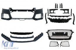 Paraurti per Audi TT 8S Mk3 14+ RS Design Griglia a nido d'ape Estensione del labbro inferiore-image-6095112