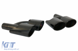 Paraurti posteriore Diffusore Scarico Punte Nero per Mercedes S W221 2005-2013 S65 Look-image-6088513